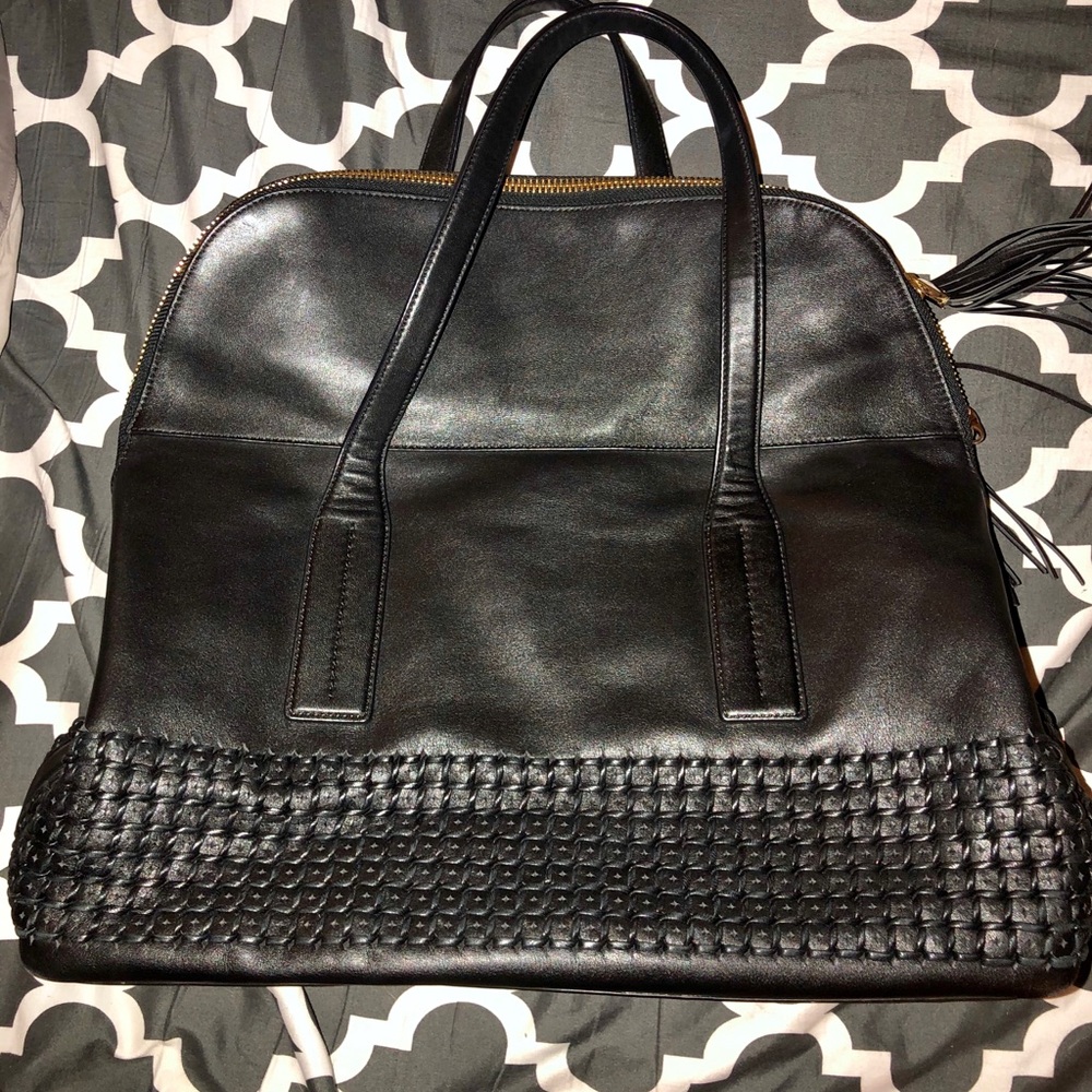 Henri Bendel Black Leather Hobo